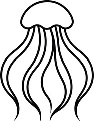 Jellyfish Tentacle Pattern Line Art