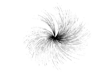Fototapeta premium Abstract radial burst pattern with fine lines emanating from a central point in black and white style