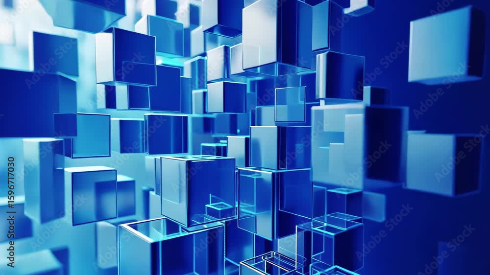 Poster blue computer code abstraction with seamless design showcasing digital technology and modern aesthet