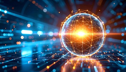 Futuristic global network sphere