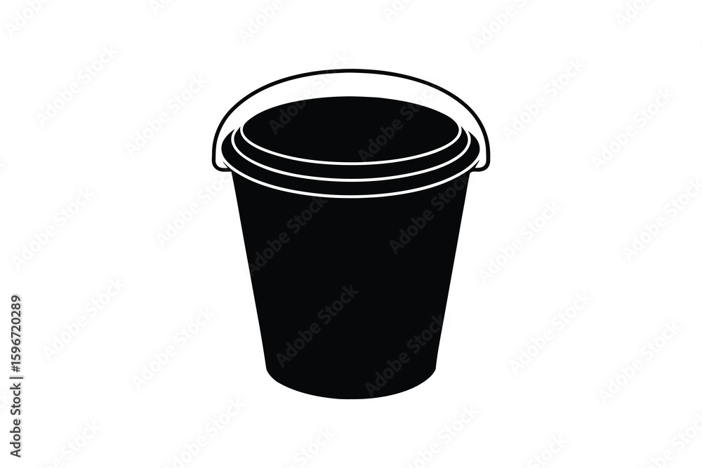 Poster simple black bucket with handle illustration clean and minimalist design for various applications ve