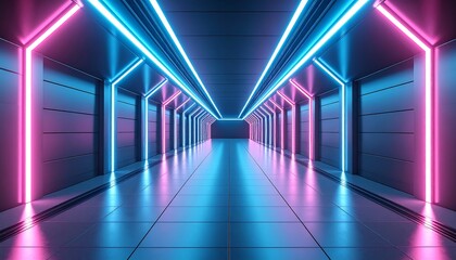 Futuristic neon tunnel