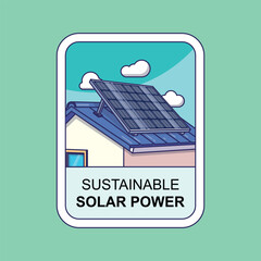 Sustainable Solar Power Rooftop Panel on House for Clean Energy Generation Eco-Friendly Home Solution and Green Future Living