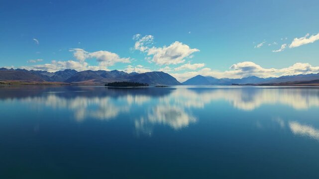 Serene landscape of lake Tekapo, Canterbury region