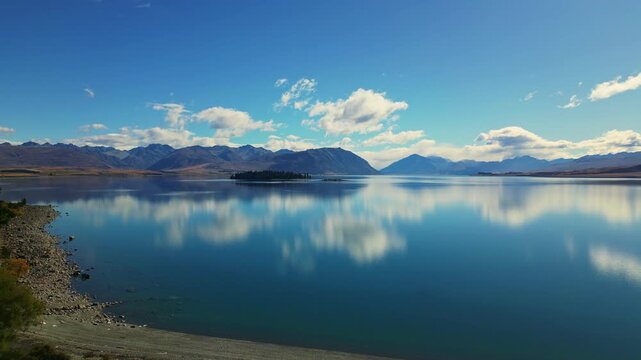 Serenity at Lake Tekapo in Canterbury natural beauty