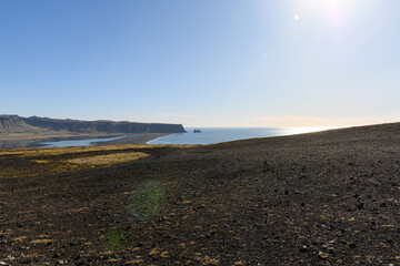 Reynisdrangar cliffs at Reynisfjara black sand beach in Iceland