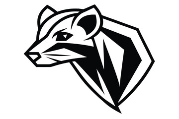 Bold stylized wolverine head displayed with a unique black and white line art style