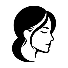 Beauty woman Face and hair style logo vector, woman Face vector illustration