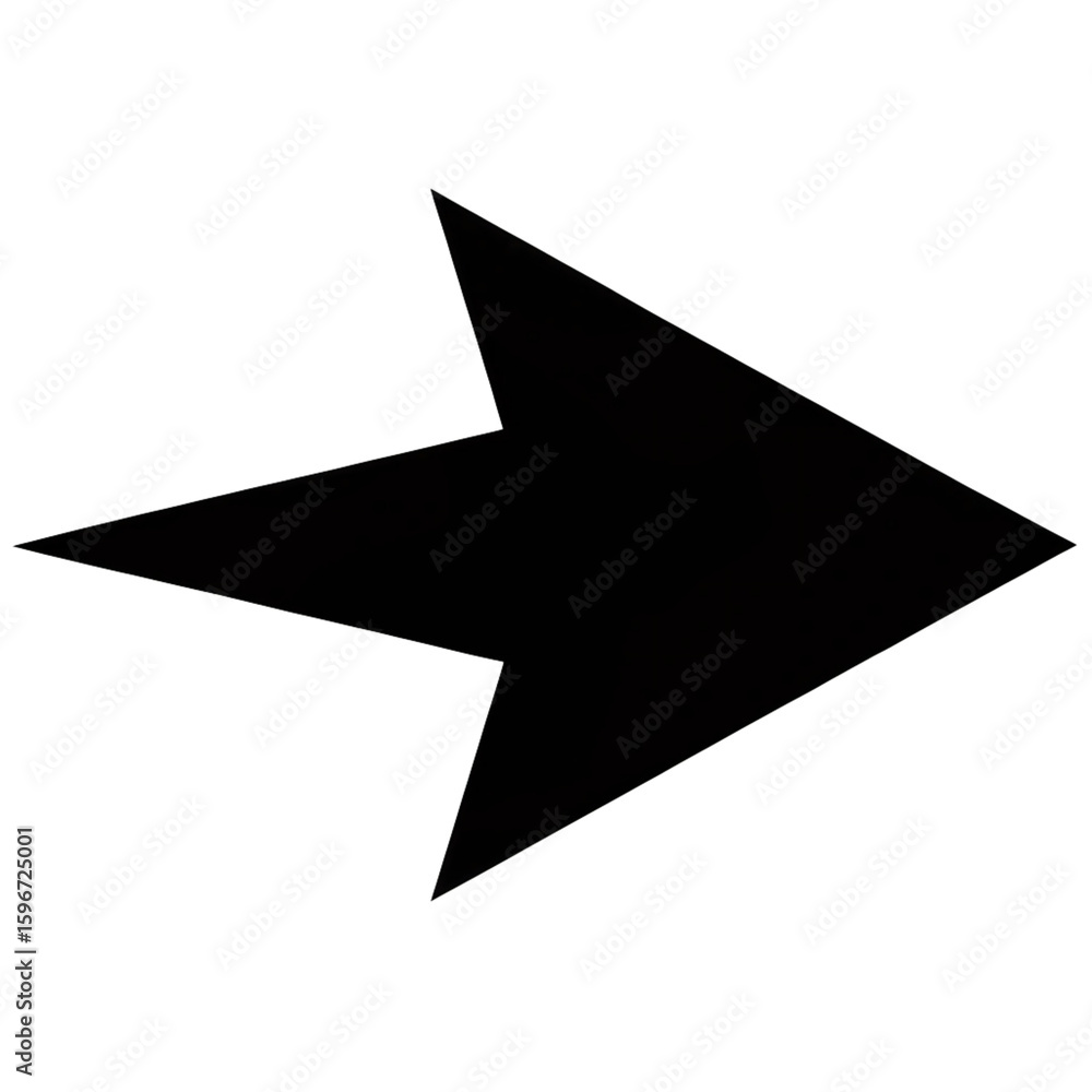 Poster a simple black arrow pointing right indicates direction isolated on transparent background