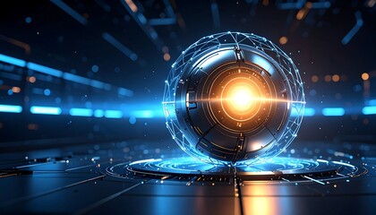Futuristic sphere, glowing light