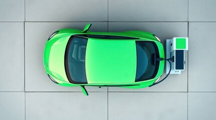 electric green car recharging, sustainability concept