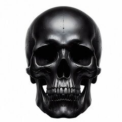 black human skull isolated