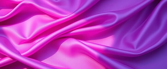 Obraz premium Luxurious purple fabric drapes in soft folds, casting delicate shadows, royal purple, light