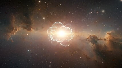 Celestial Symphony: A captivating illustration of a celestial entity shining brilliantly, set against a backdrop of an ethereal cosmos