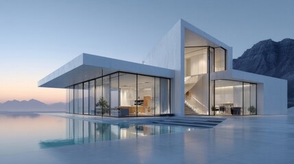Fototapeta premium modern building in the sea