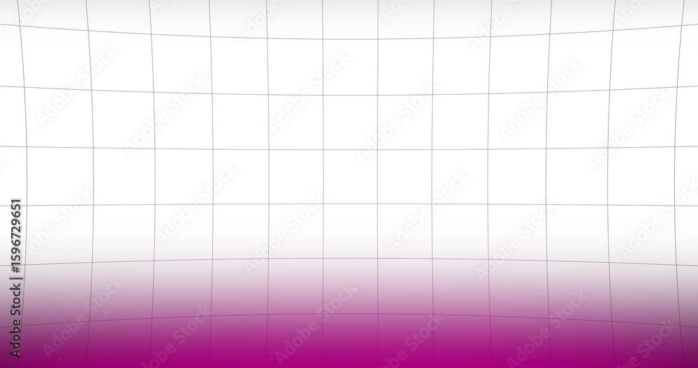 Aufkleber a video of a grid moving horizontally on a white background with a purple glow with particles at the