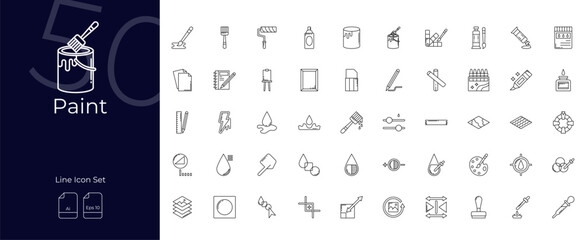 Paint Line Editable Icons set. Vector illustration in modern thin line style of Paint icons: painting, decorating, painter, etc