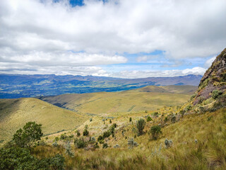 Pichincha Province, Quito, Ecuador - July 5, 2025: The Pasochoa volcano is located in the Pasochoa wildlife refuge. It is an extinct volcano, 4,200 meters high. © momentsphotography