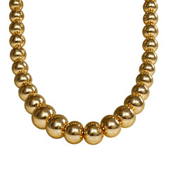 Fototapeta premium Elegant string of shiny gold spherical beads isolated on transparent background