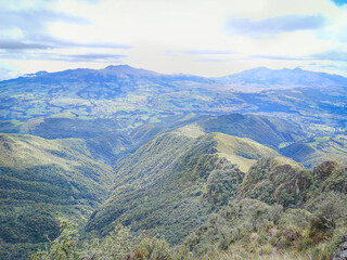 Naklejka premium Pichincha Province, Quito, Ecuador - July 5, 2025: The Pasochoa volcano is located in the Pasochoa wildlife refuge. It is an extinct volcano, 4,200 meters high.