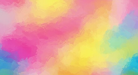 Fototapeta premium Abstract watercolor painting with vibrant yellow pink and blue color gradient