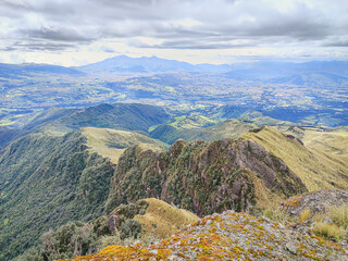 Pichincha Province, Quito, Ecuador - July 5, 2025: The Pasochoa volcano is located in the Pasochoa wildlife refuge. It is an extinct volcano, 4,200 meters high. © momentsphotography