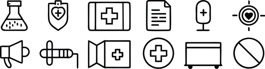 Obraz premium Set of kitchen utensils knives and tools icons in red vector style for web and design use