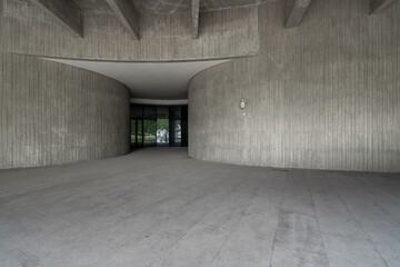 empty gound with  modern building