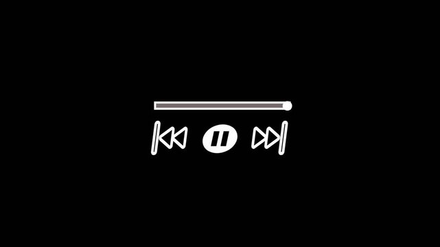 Music play bar icon or Music player scroll bar button animation, audio timeline player, audio Timeline bar, media playing.