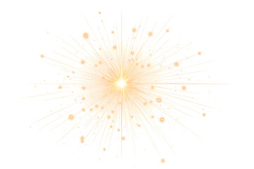 Obraz premium Golden firework texture, thin stroke lines. Isolated png illustration, transparent background. Design for overlay, montage, texture. Happy new year concept. 