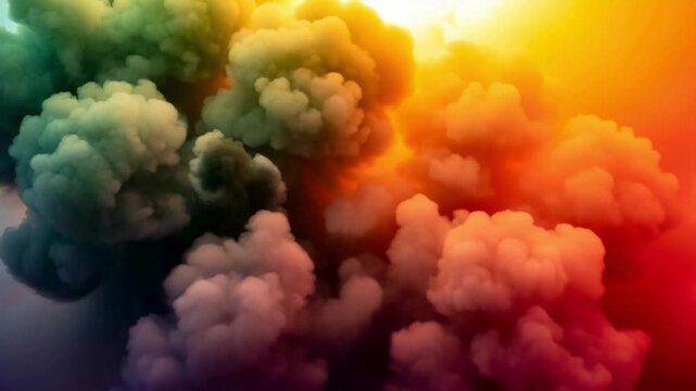 Dynamic Colorful Smoke Cloud Explosion Background