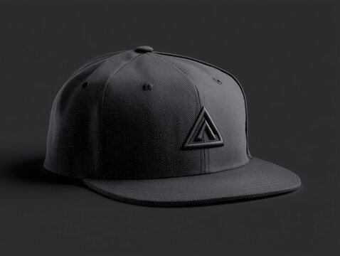 Snapback hat mockup with embroidered logo