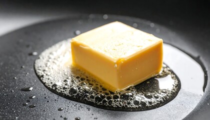Melted butter in a pan