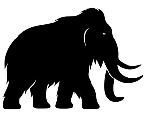 Obraz premium tribal mammoth silhouette icon prehistoric animal black vector