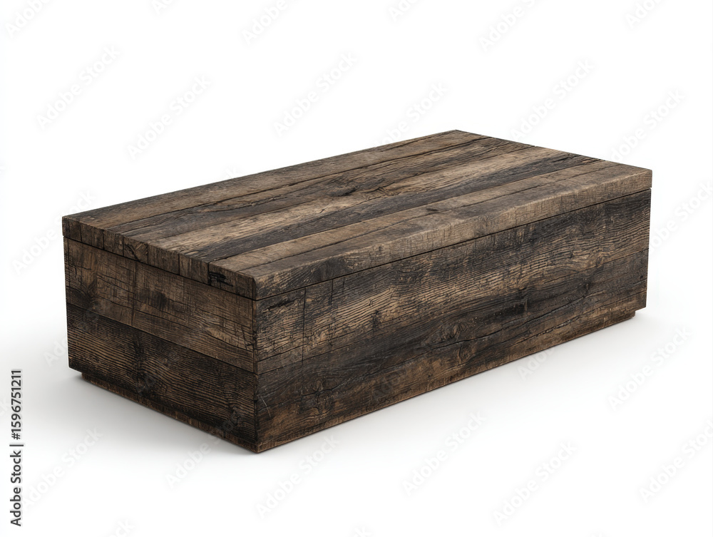 Poster dark wooden rectangular podium with rustic texture and clean edges top view