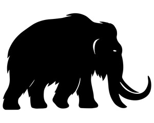Black woolly mammoth icon silhouette graphic isolated design