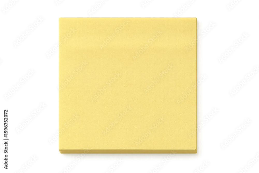 Poster single yellow sticky note isolated on transparent background, creating a simple yet effective visual
