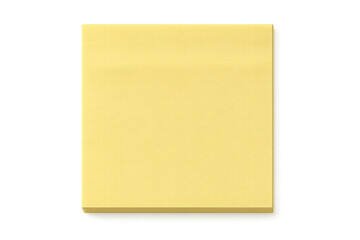 Single yellow sticky note isolated on transparent background, creating a simple yet effective visual for reminders and messages