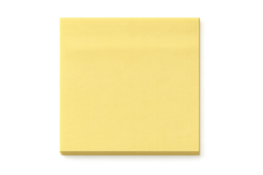 Single yellow sticky note isolated on transparent background, creating a simple yet effective visual for reminders and messages