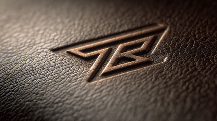 Embossed logo mockup on synthetic leather