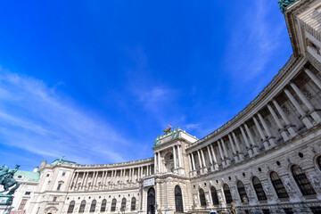 Fototapeta premium Austria, Vienna, famous Hofburg palace and Heldenplatz - Heroes Square plaza.
