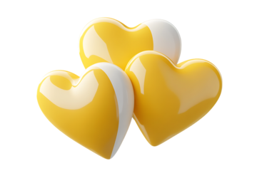 A shimmering golden heart crafted from a heart-shaped ribbon is isolated on white, embodying love and romance as a beautiful Valentine's Day symbol
