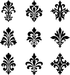 Ornamental Damask Vector Set graphics
