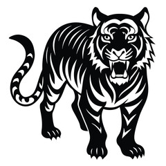 Fototapeta premium tiger on white background