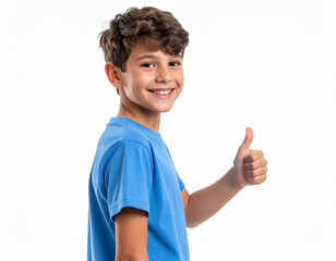 boy showing thumb up