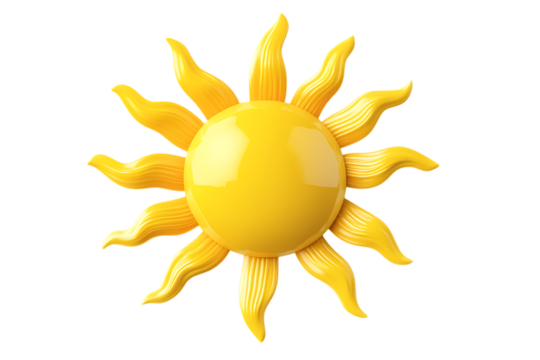 Bright sun vector illustration: A warm, yellow icon symbolizing hot summer weather with radiant sunshine and light - Powered by Adobe
