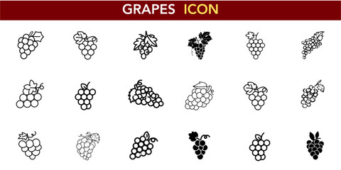  Vector Illustrations for grapes, Healthy Eating, and Vineyard Themes – Perfect for Food, Beverage, and Agriculture Designs.