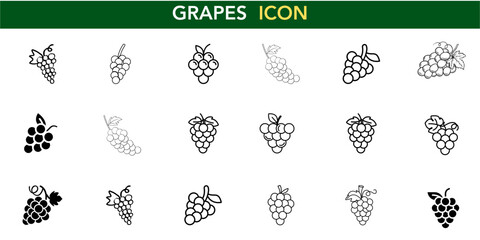  Vector Illustrations for grapes, Healthy Eating, and Vineyard Themes – Perfect for Food, Beverage, and Agriculture Designs.