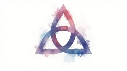 Triquetra. Sign of the Holy Trinity. Symbol of sacred geometry on a white backdrop. Vector-based artwork. watercolour manner.	
