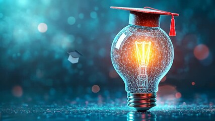 Illuminated graduation cap lightbulb